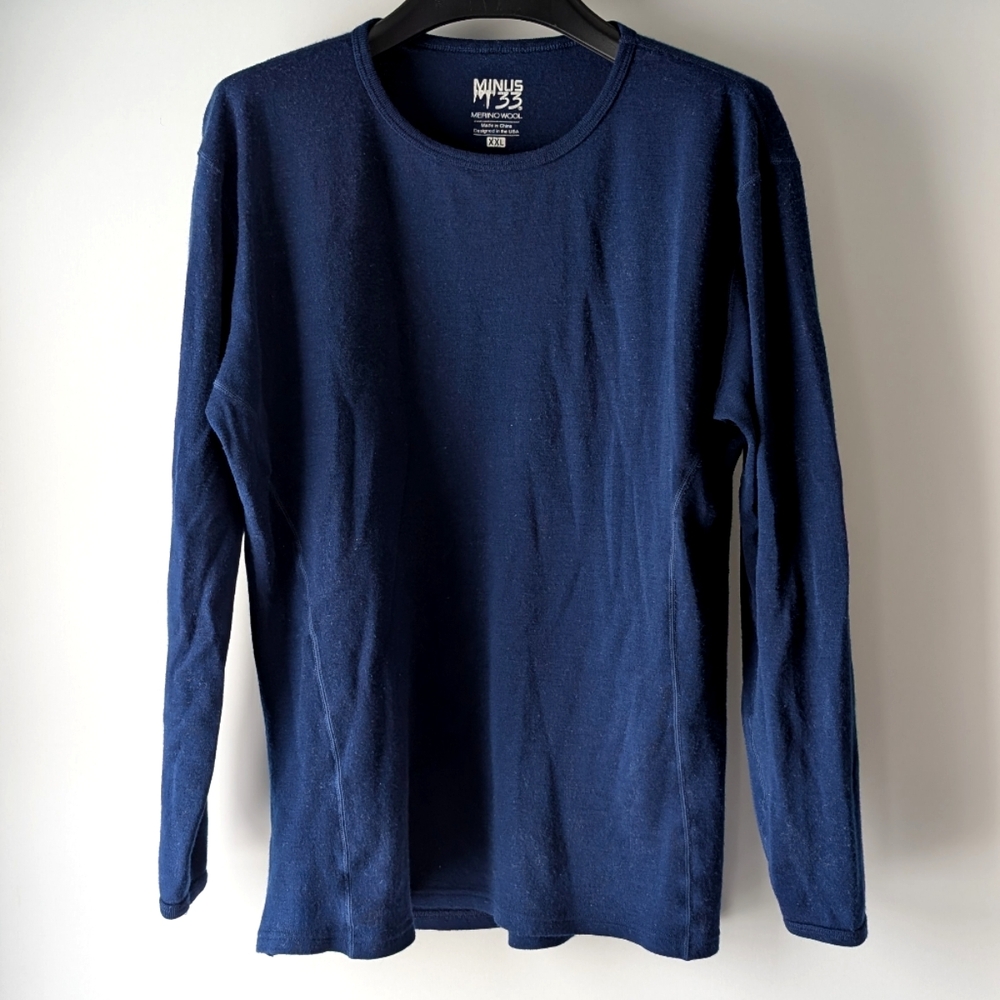 2X Sapphire Blue Minus 33 Merino Wool Base Layer Long sleeve